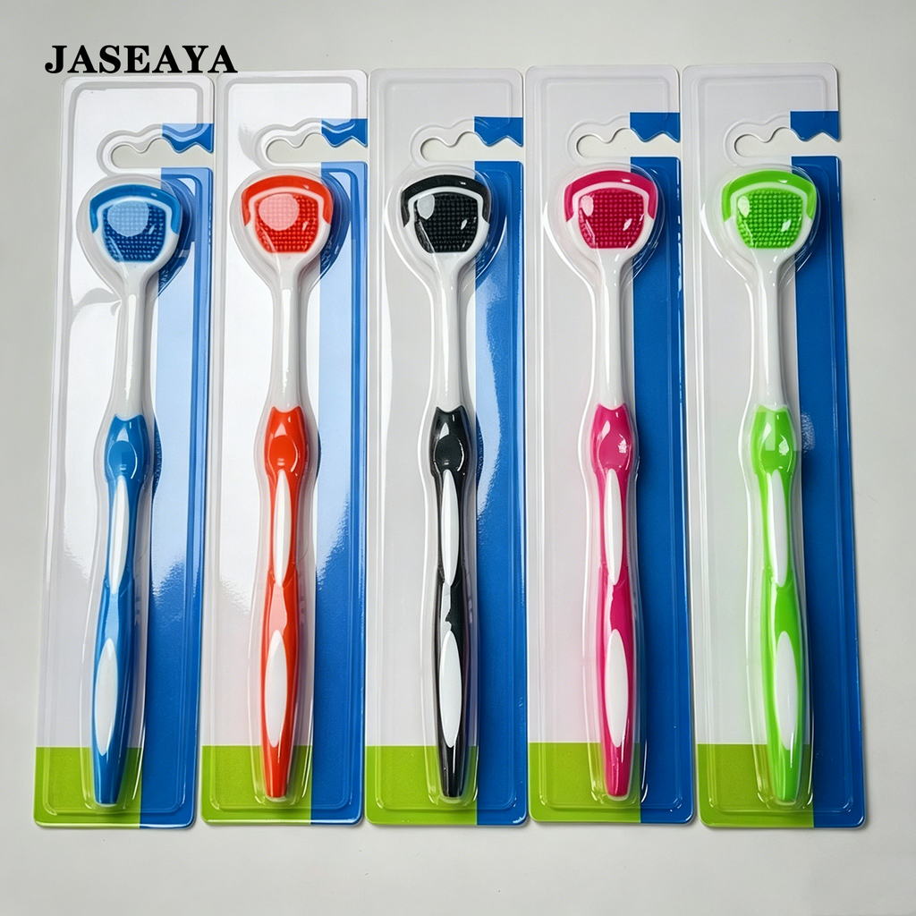 JASEAYA Tongue Brush, Tongue Scraper, Tongue Cleaner, Tongue Scraper Brush, Tongue Cleaner Brush, Tongue Brushes Helps Fight Bad Breath,5 Pack
