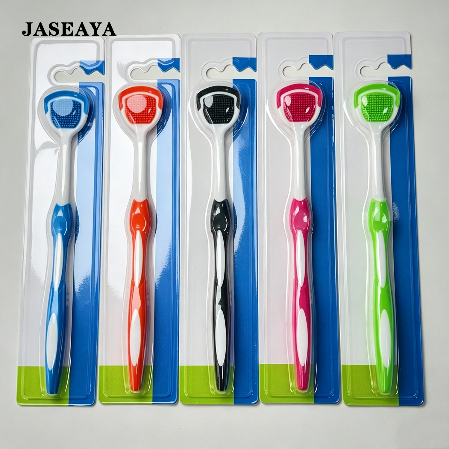 JASEAYA Tongue Brush, Tongue Scraper, Tongue Cleaner, Tongue Scraper Brush, Tongue Cleaner Brush, Tongue Brushes Helps Fight Bad Breath,5 Pack