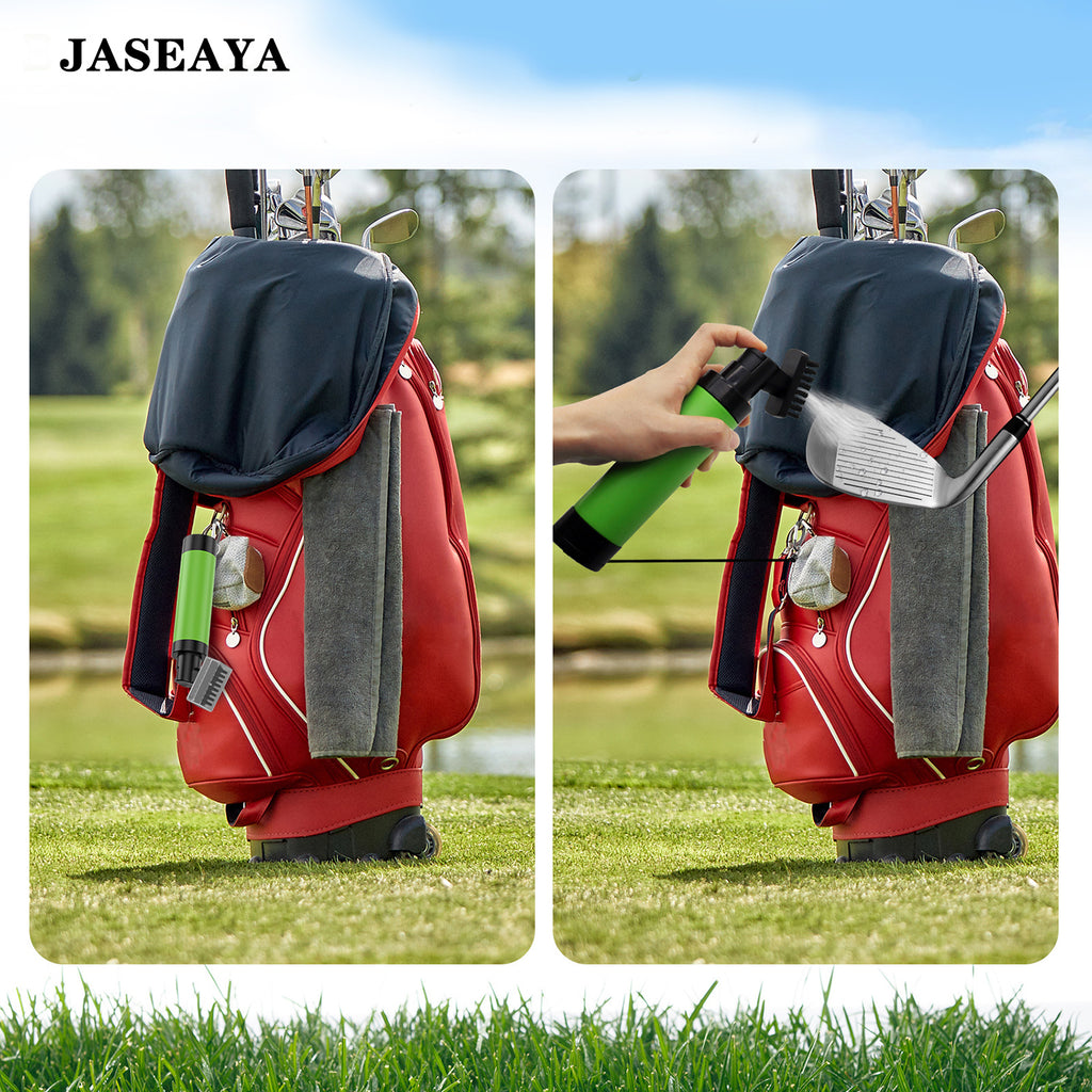 JASEAYA Golf Club Cleaning Brush with Water Spray, Press-to-Spray Golf Groove Cleaner, Portable Club Head Cleaner for Putters, Irons, Wedges and Golf Balls