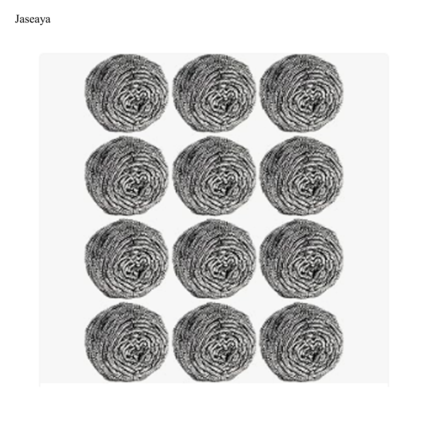 JASEAYA 12Pcs Steel Wool Scrubber Pads for Cleaning Dishes, Pans, Pots, Ovens, Grills, Sinks - Stainless Steel Scrubbers for Kitchen, 12 Pack