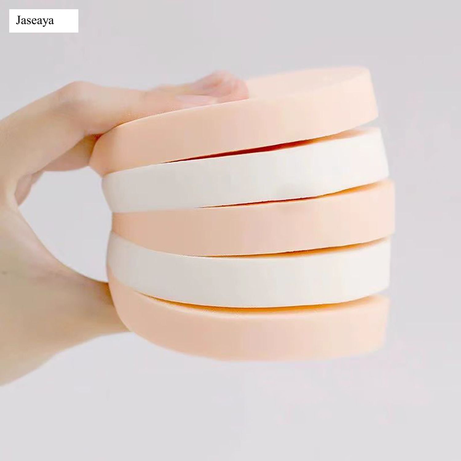 JASEAYA 6 Pcs Round Makeup Sponge Facial Powder Puff,Beauty Makeup Foundation Powder Puff -Uses for Dry and Wet 3.54" Diameter