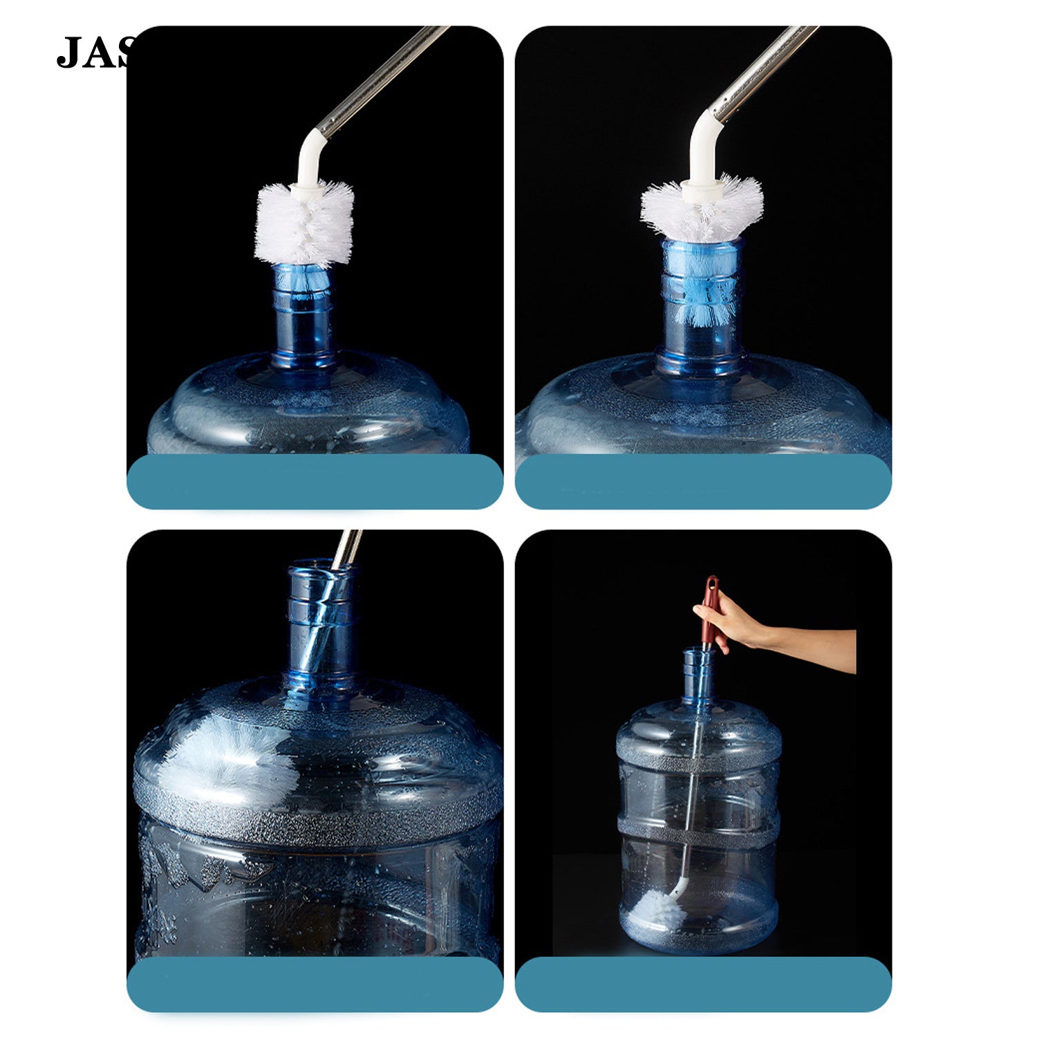 JASEAYA Bucket Cleaning Brush, Long Handle Stainless Steel Cleaning Brush, Multi-Purpose Scrub Brush