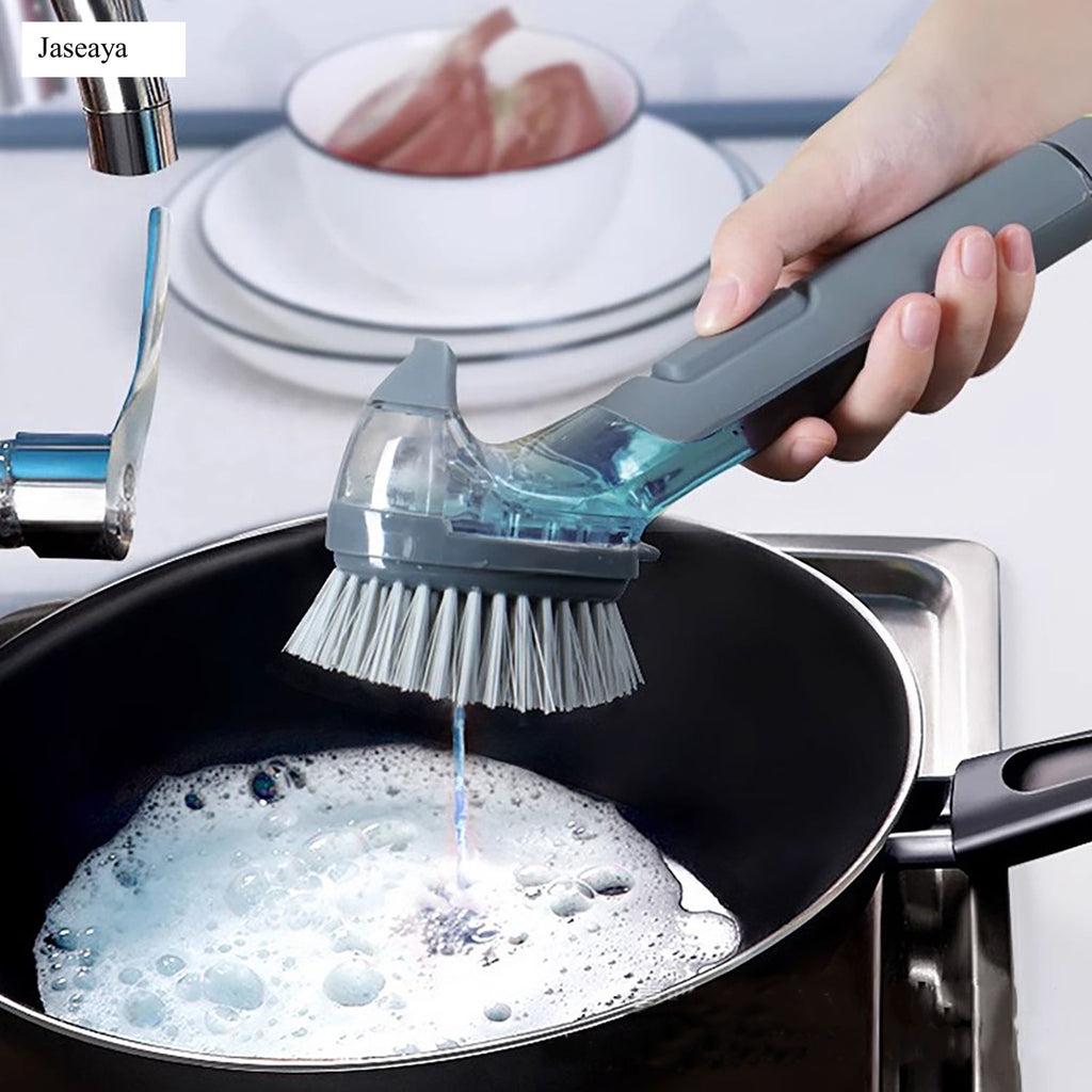 JASEAYA Kitchen Cleaning Tool Set - 3-Pack Dish Scrub Brush Kit with 10PCS Non-Scratch Scrub Sponges, Bottle Brush & Pot Scrubber, Safe for Cookware, Bathroom & Nonstick Surfaces