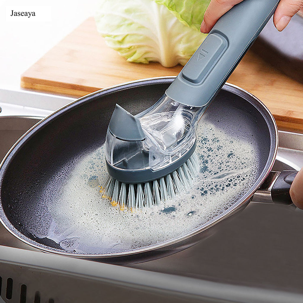 JASEAYA Kitchen Cleaning Tool Set - 3-Pack Dish Scrub Brush Kit with 10PCS Non-Scratch Scrub Sponges, Bottle Brush & Pot Scrubber, Safe for Cookware, Bathroom & Nonstick Surfaces