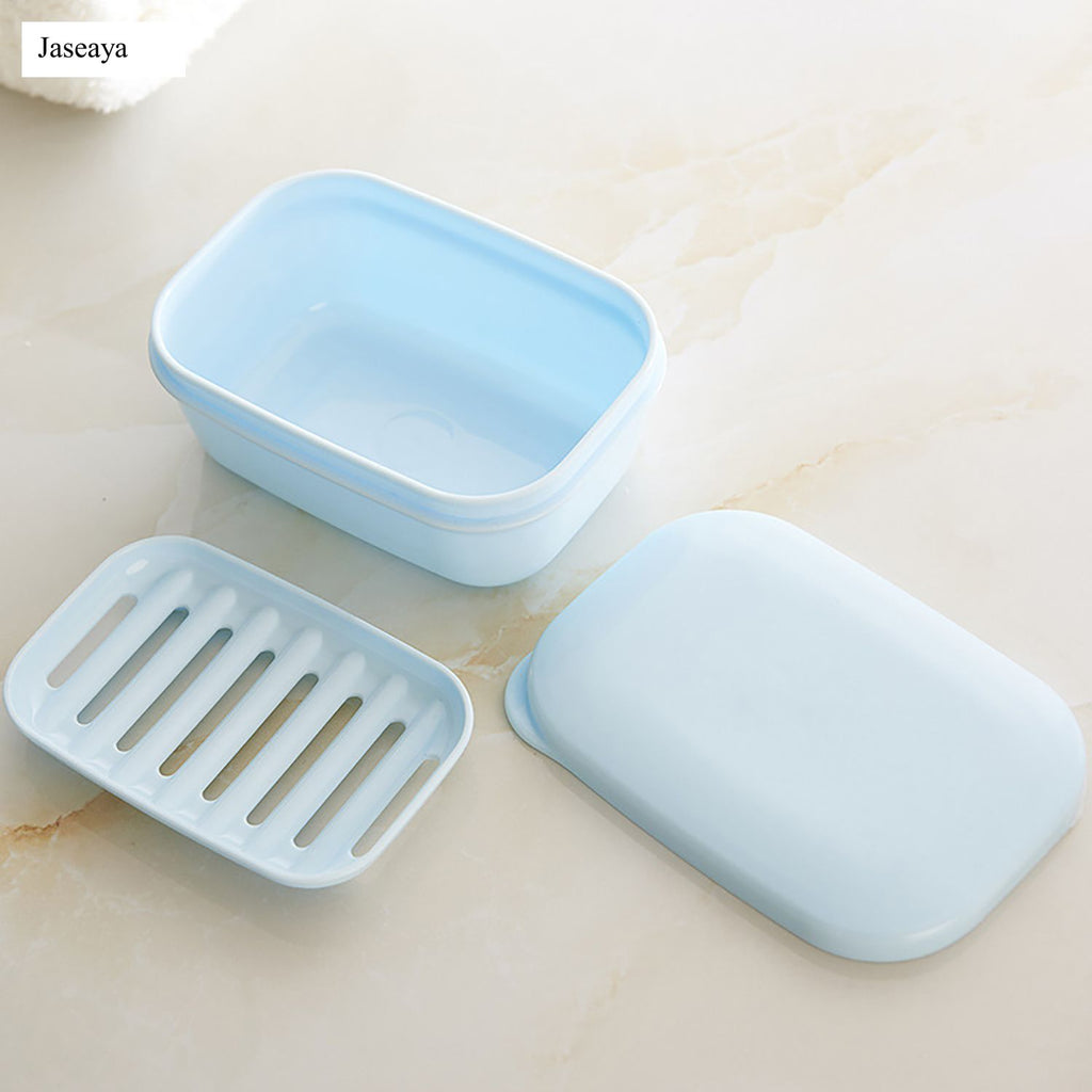 JASEAYA 3 Pack Travel Soap Case Leakproof, Portable Travel Bar Soap Holder Container with Lid for Camping, Gym, Multicolor