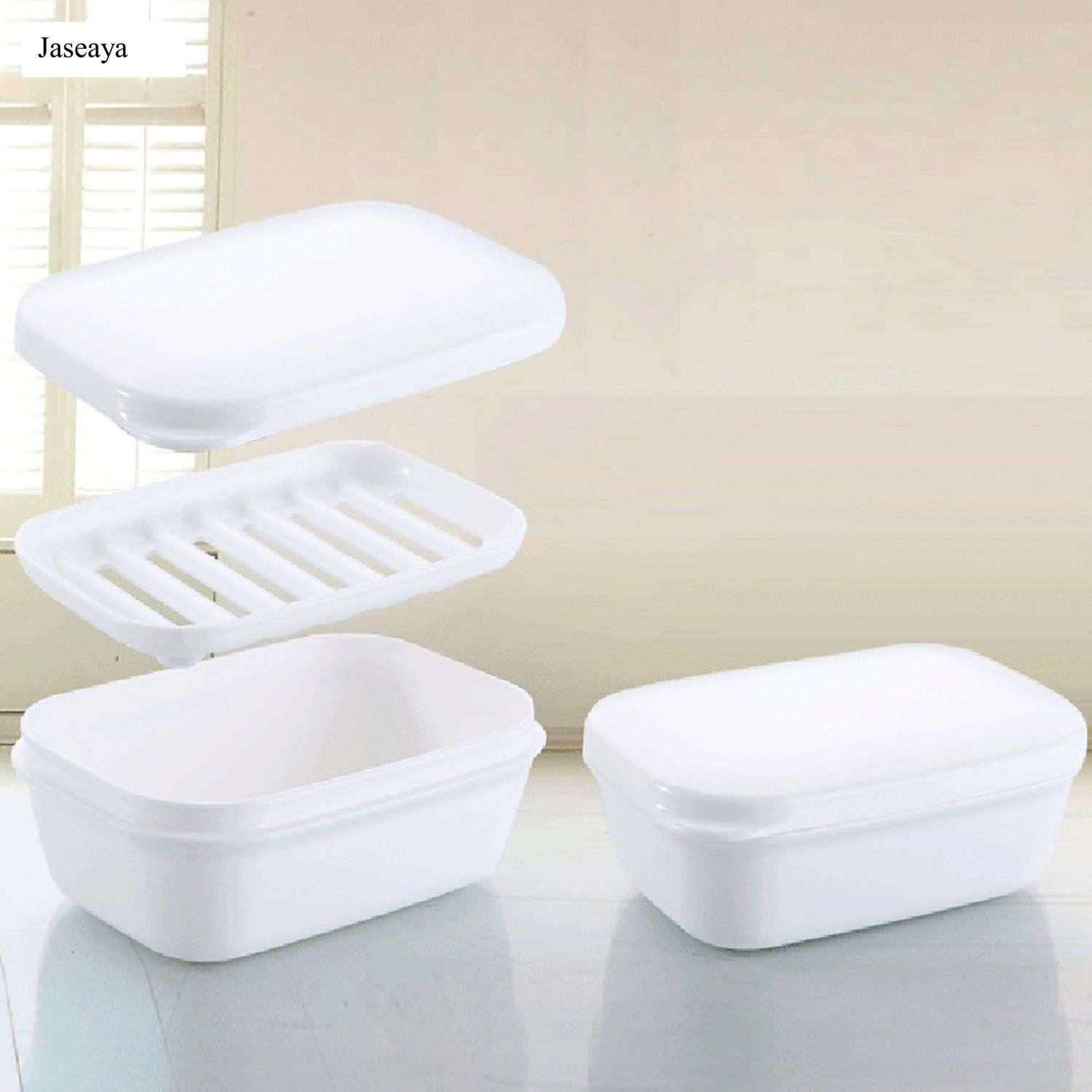 JASEAYA 3 Pack Travel Soap Case Leakproof, Portable Travel Bar Soap Holder Container with Lid for Camping, Gym, Multicolor