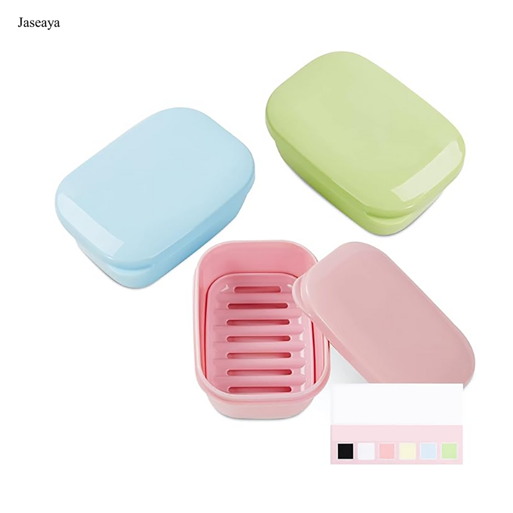 JASEAYA 3 Pack Travel Soap Case Leakproof, Portable Travel Bar Soap Holder Container with Lid for Camping, Gym, Multicolor