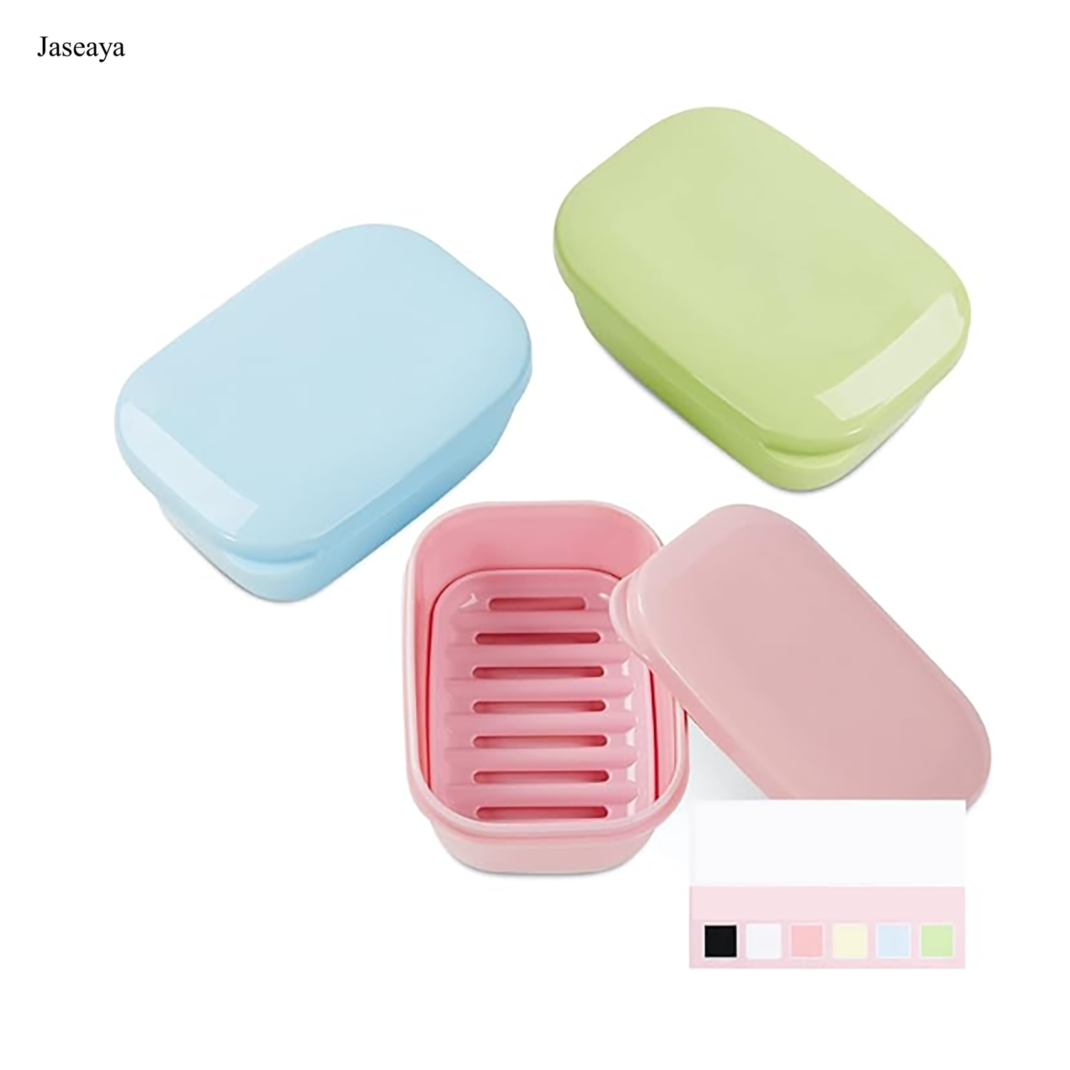 JASEAYA 3 Pack Travel Soap Case Leakproof, Portable Travel Bar Soap Holder Container with Lid for Camping, Gym, Multicolor