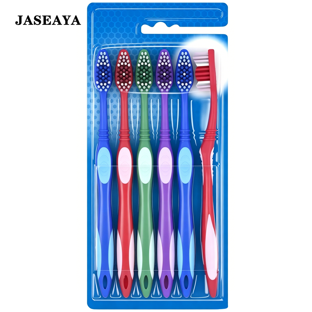 JASEAYA Extra Clean Toothbrush, Medium Toothbrush for Adults, 6 Pack