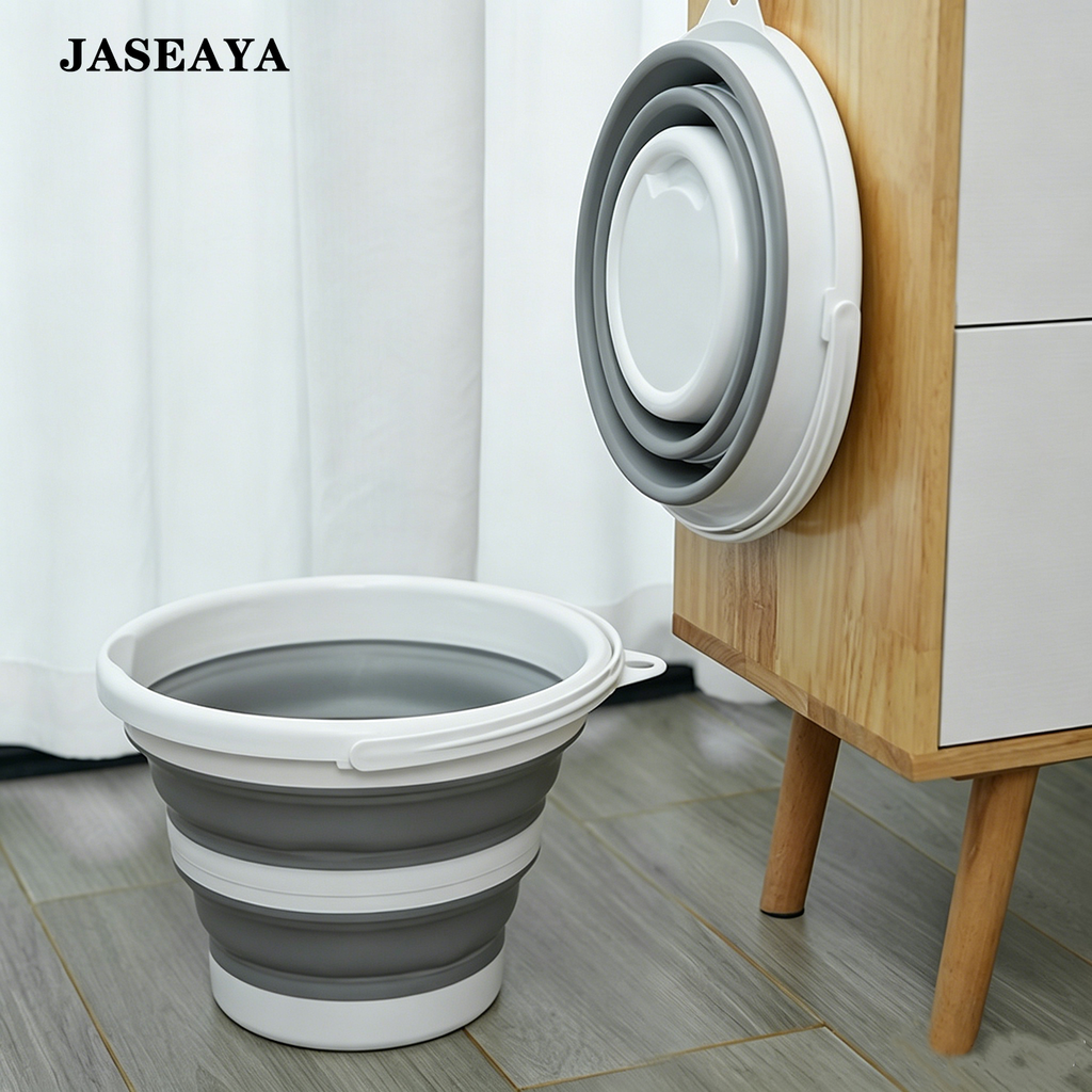 JASEAYA Collapsible Bucket, Large Capacity Foldable Water Bucket with Handle, Portable Camping Bucket for Outdoor Travel, Picnic, Fishing and Home Use