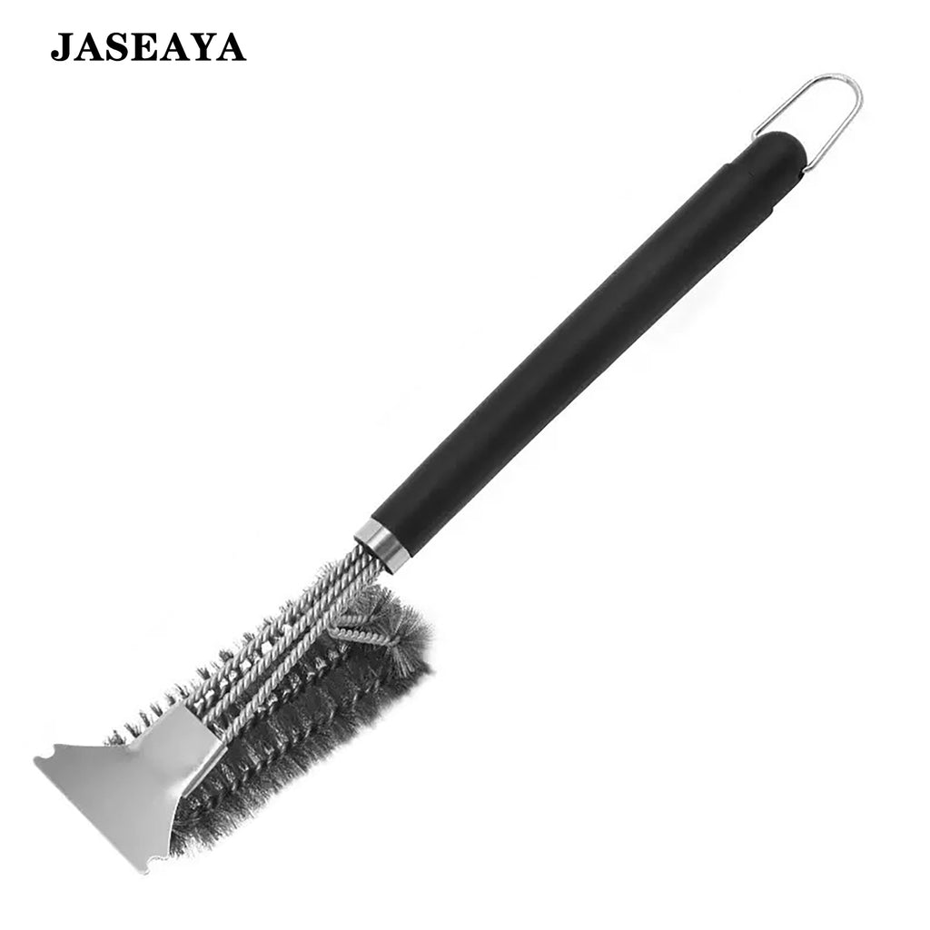 JASEAYA BBQ Grill Brush with Scraper, Stainless Steel Wire Grill Cleaning Brush,  Barbecue Grate Cleaner for Outdoor Grills and BBQ Racks