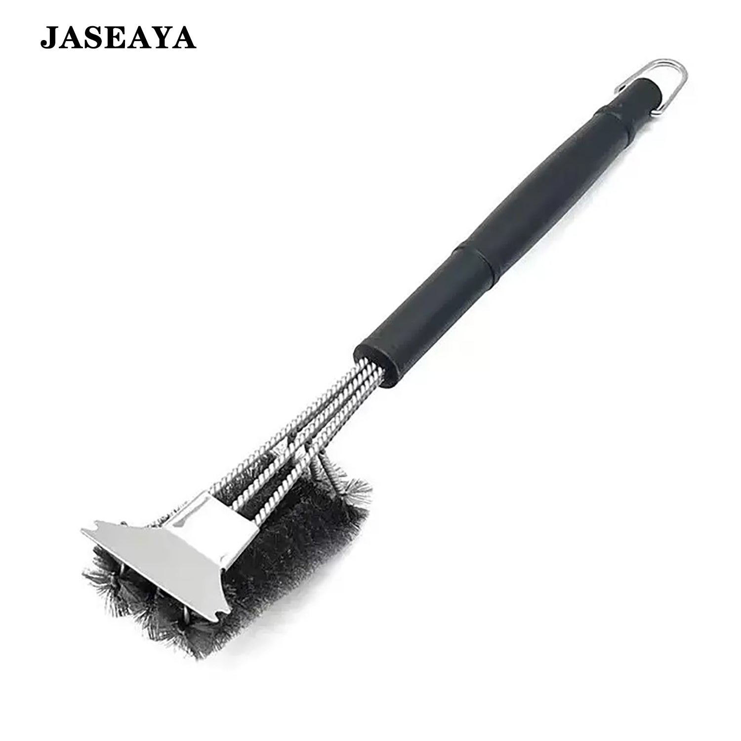 JASEAYA BBQ Grill Brush with Scraper, Stainless Steel Wire Grill Cleaning Brush,  Barbecue Grate Cleaner for Outdoor Grills and BBQ Racks