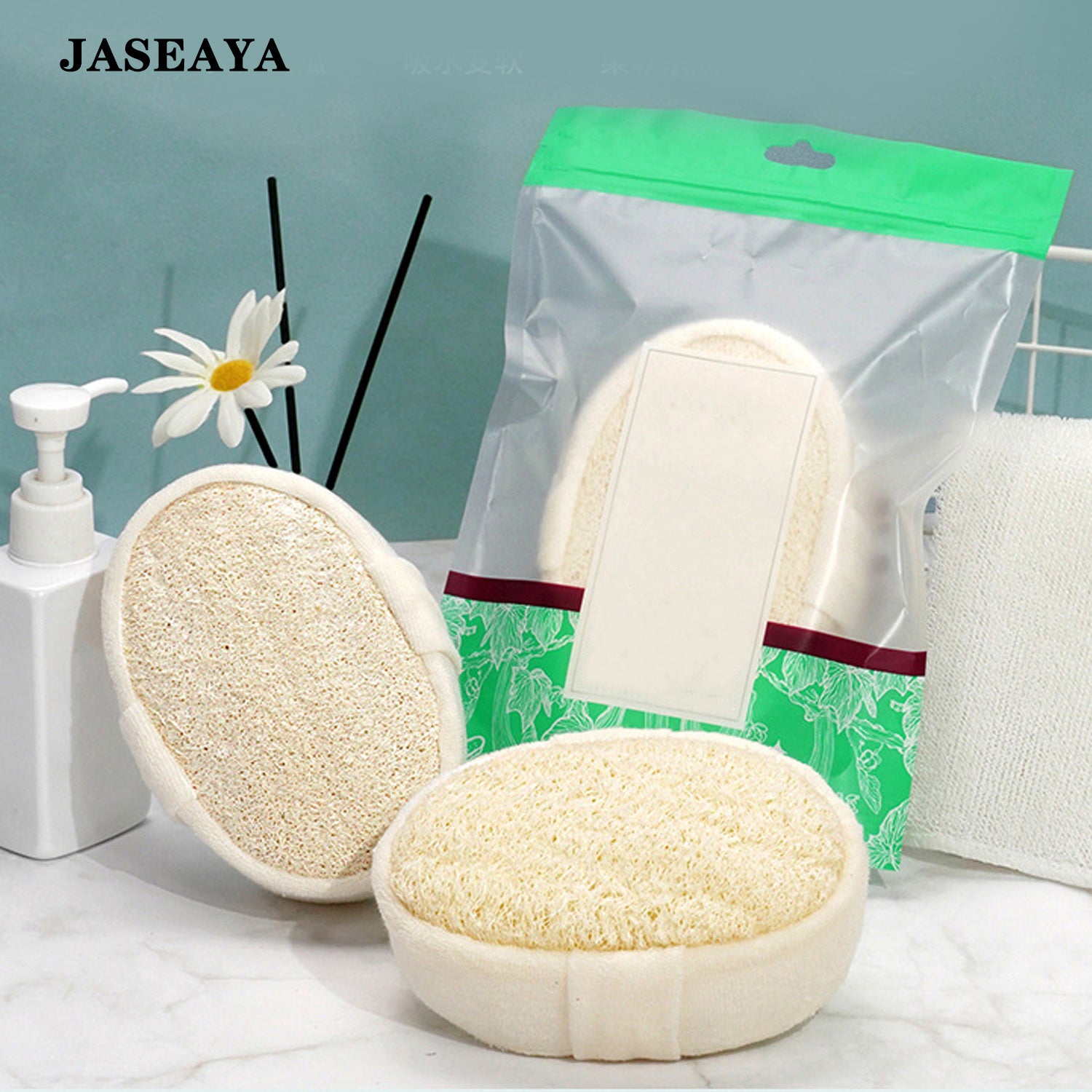 JASEAYA Loofah sponge bath ball exfoliating scrub bath scrubber bath back scrubber bathroom product