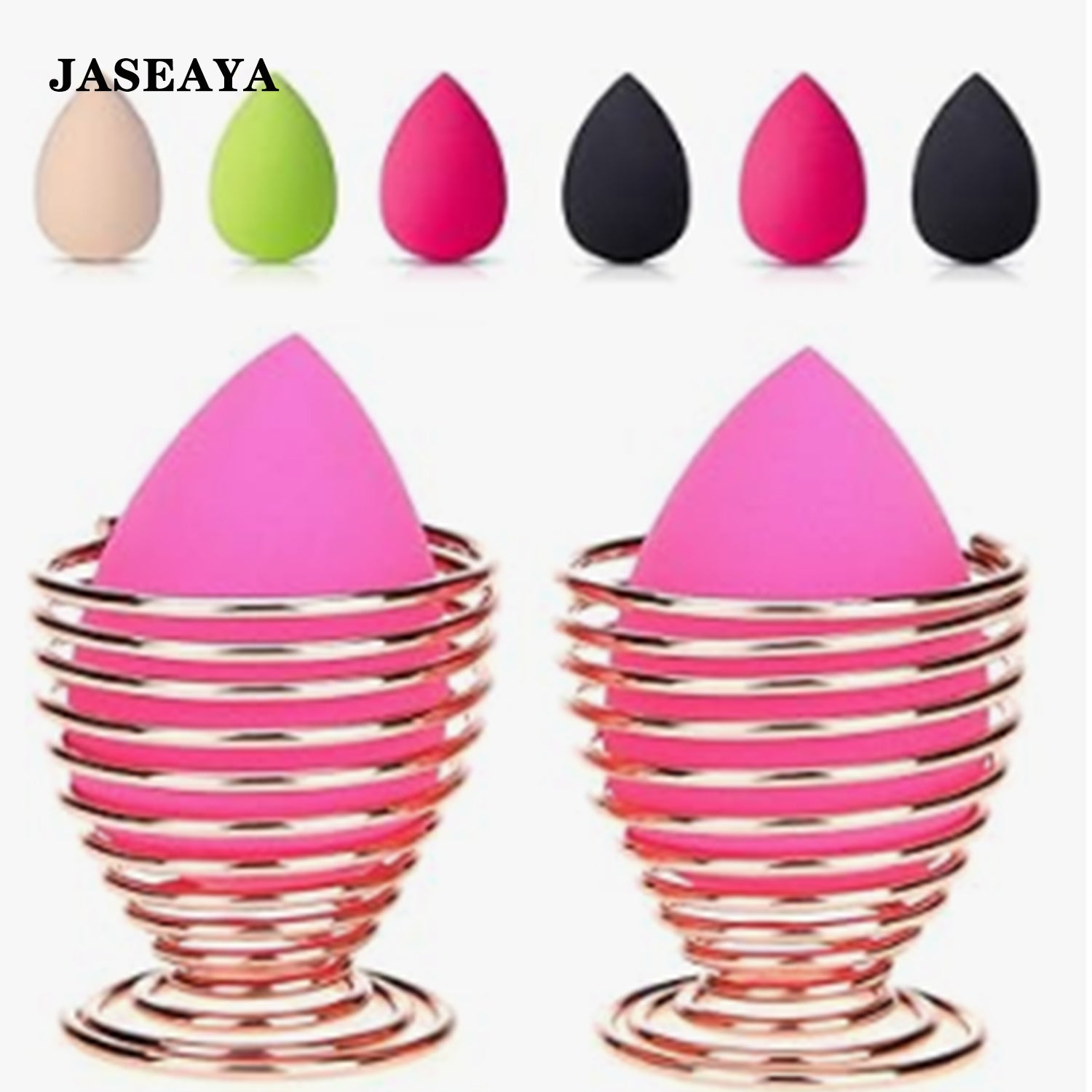 JASEAYA Beauty Sponge Blender Holder,(2 Pack Rose Gold) Makeup Sponge Drying Stand Storage Egg Powder Puff Display Stand