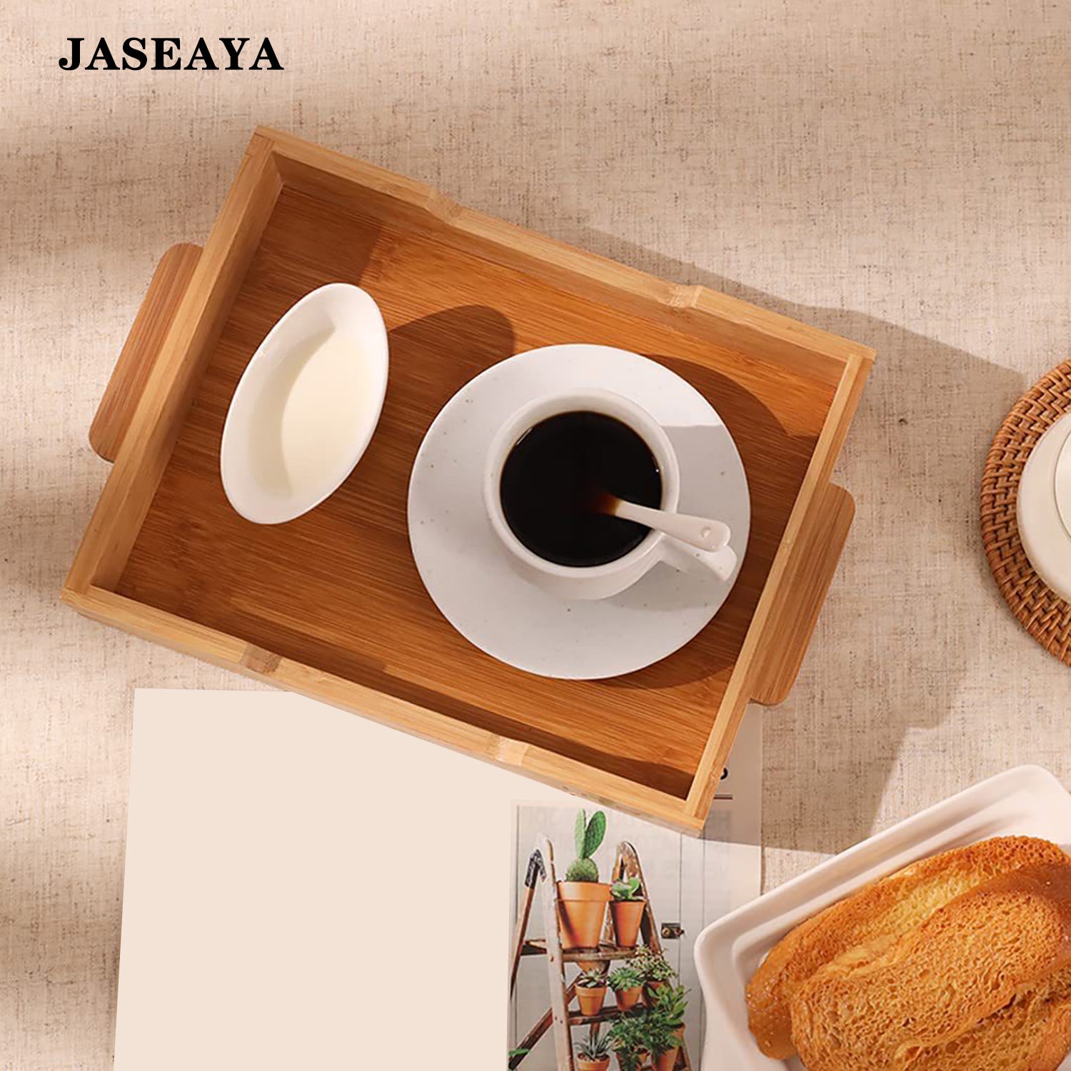 JASEAYA Breakfast tray with handle