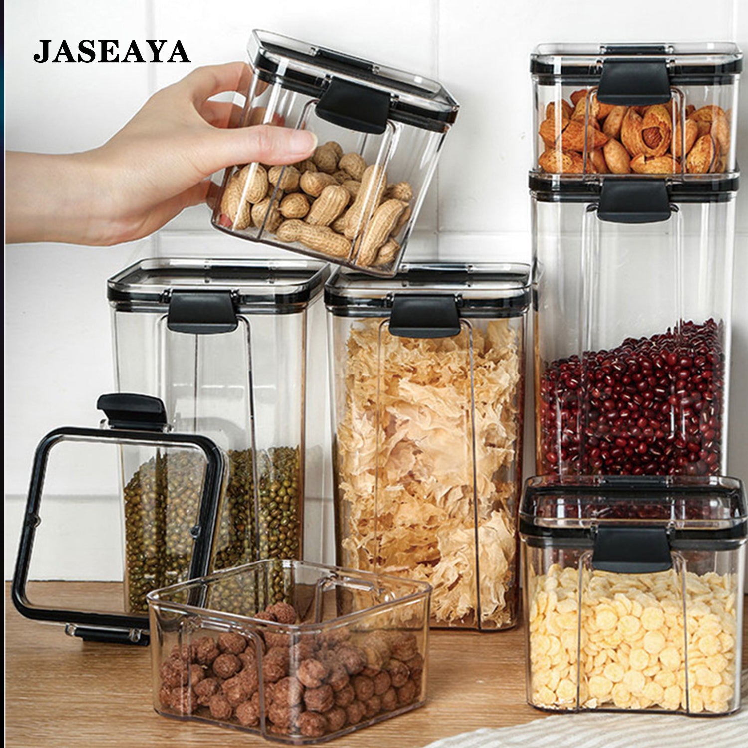 JASEAYA Kitchen snap-lock airtight jar, household food-grade storage jar