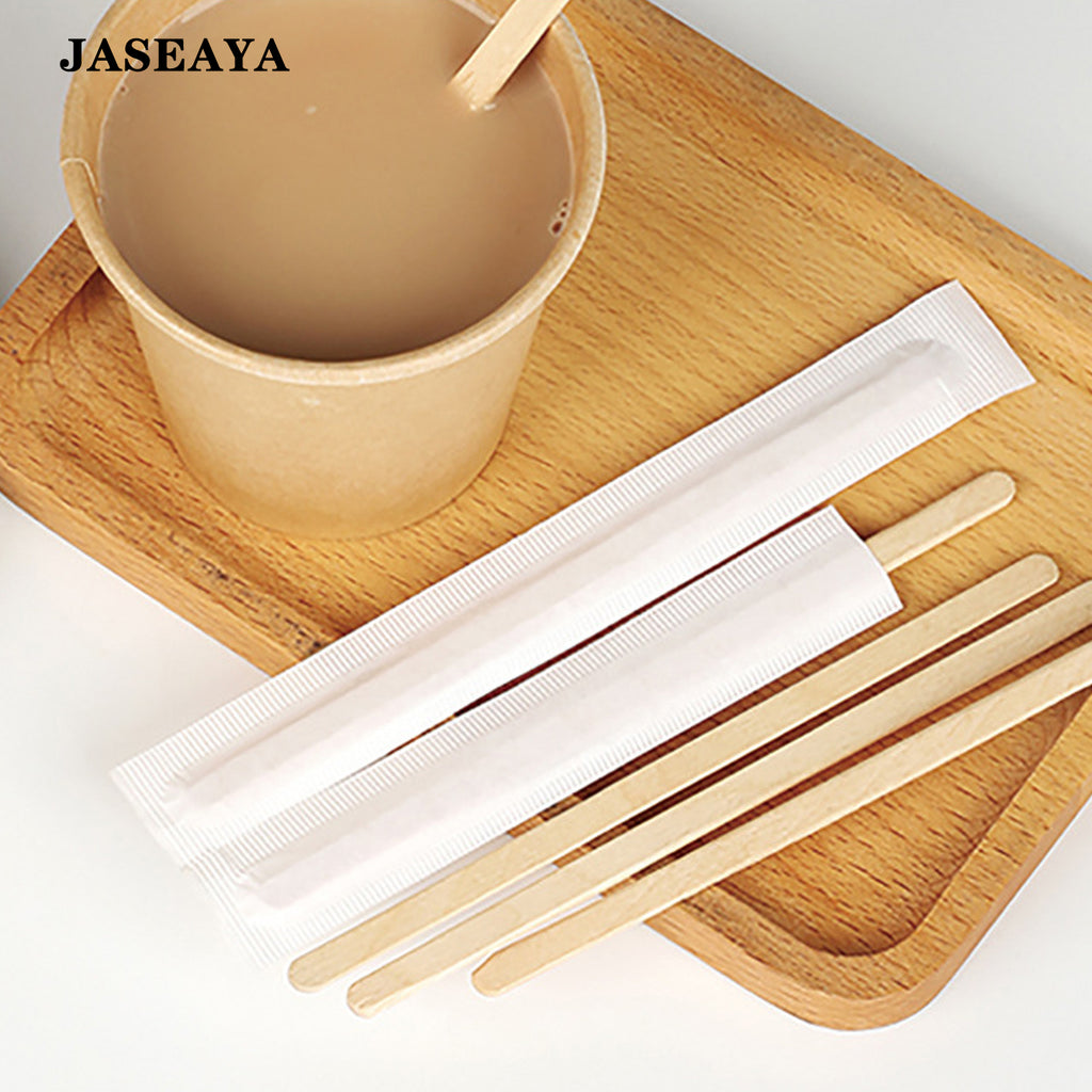 JASEAYA Disposable wood coffee stirrer (200 Pcs）