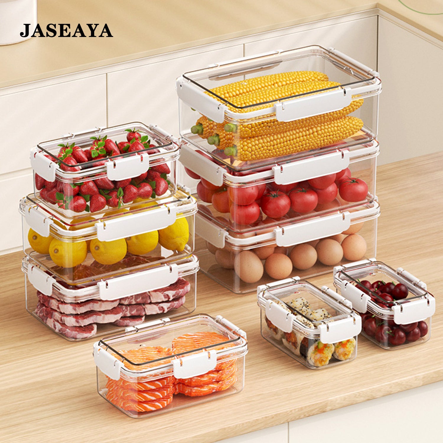 JASEAYA Household sealed refrigerator containers for fruits and vegetables