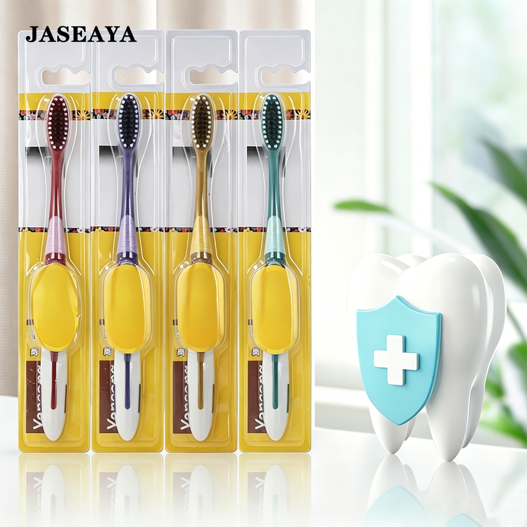 JASEAYA Extra Clean Toothbrush, Medium Toothbrush for Adults, 6 Pack