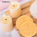 JASEAYA Natural compressed wood pulp cotton facial sponge for deep cleansing cellulose facial sponge