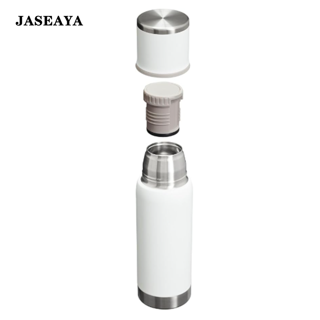 JASEAYA Adventure-To-Go Vacuum Bottle 17 oz | Wide Mouth with Leakproof Cup Lid | Keep Drinks Hot or Cold | Packable for Travel | Insulated Stainless Steel TherThermal Bottle os | BPA-Free | Frost