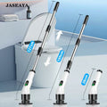 JASEAYA Electric Spin Scrubber, Long Handle Cordless Cleaning Brush with Replaceable Brush Heads, Handheld Power Scrubber