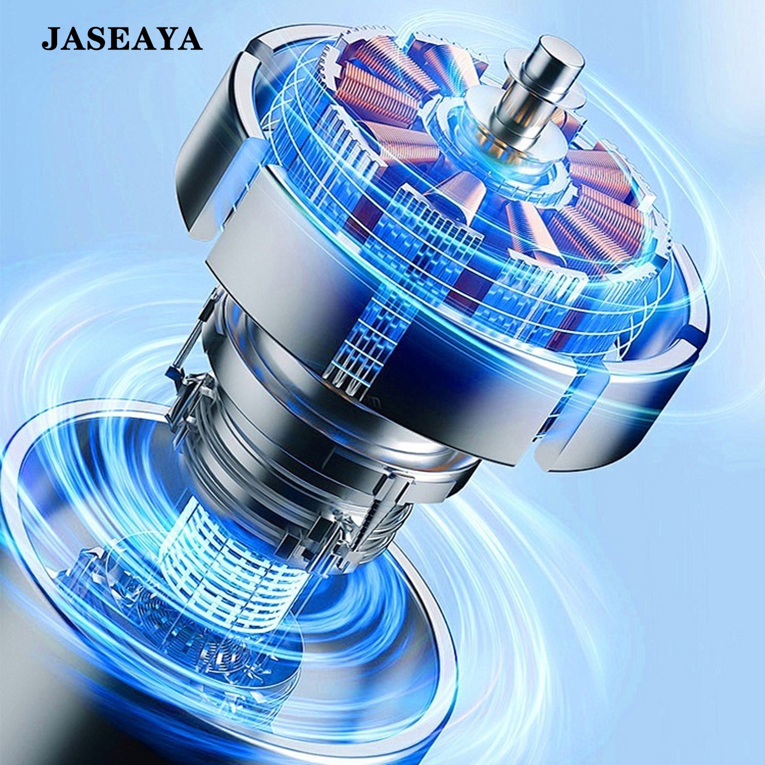 JASEAYA Electric Spin Scrubber, Long Handle Cordless Cleaning Brush with Replaceable Brush Heads, Handheld Power Scrubber