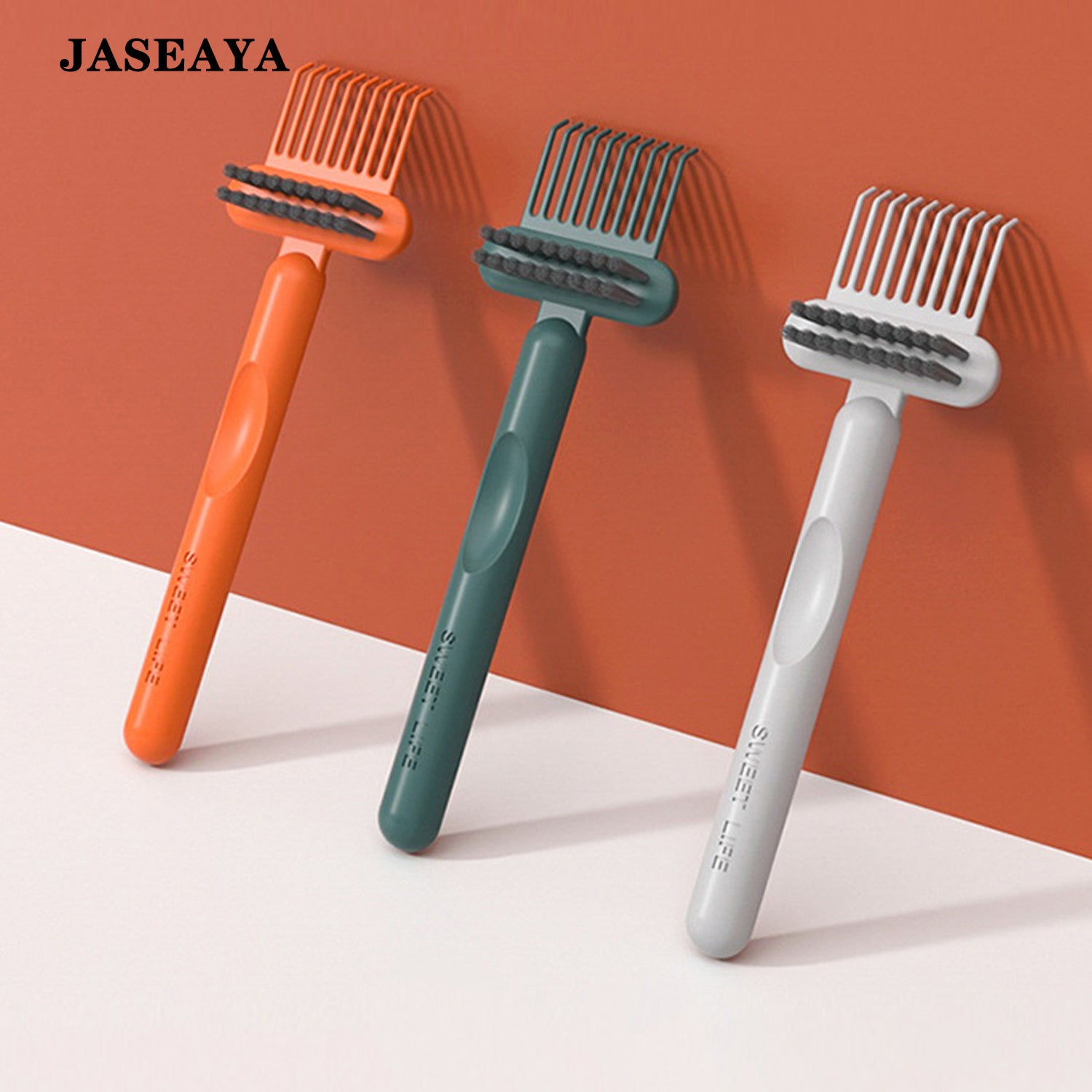 JASEAYA Comb Cleaner Brush, Hair Brush Cleaning Tool with Cleaning Claw,  Air Cushion Comb Cleaner for Removing Hair, Dust and Buildup from Hair Brushes and Massage Combs
