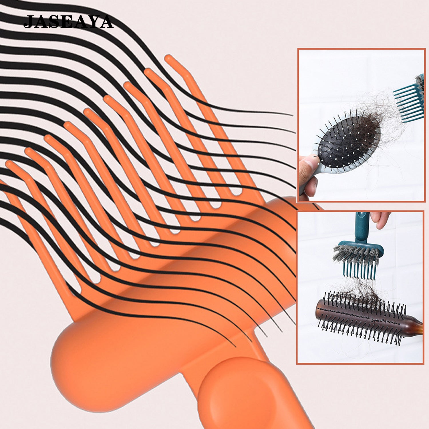 JASEAYA Comb Cleaner Brush, Hair Brush Cleaning Tool with Cleaning Claw,  Air Cushion Comb Cleaner for Removing Hair, Dust and Buildup from Hair Brushes and Massage Combs