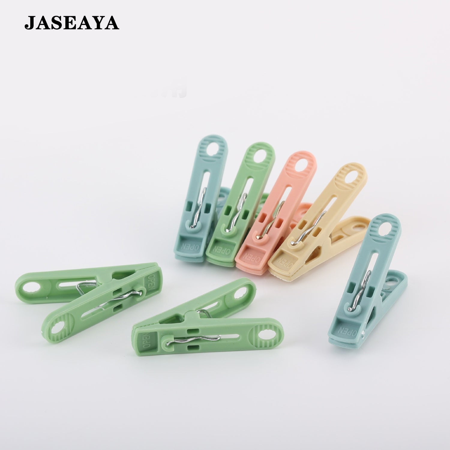 JASEAYA Plastic Clothespins 20 Pack, Multi-Purpose Laundry Clips and Sock Clips for Drying Clothes, Socks, Towels and Home Laundry Use