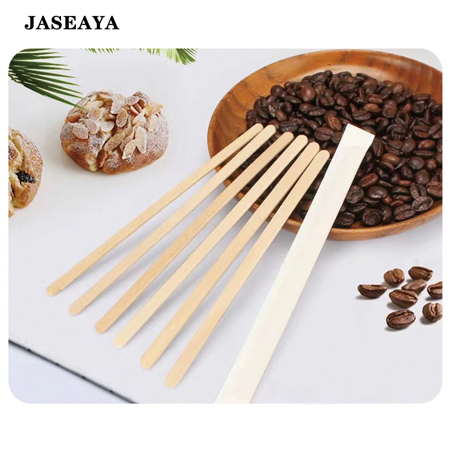 JASEAYA Disposable wood coffee stirrer (200 Pcs）