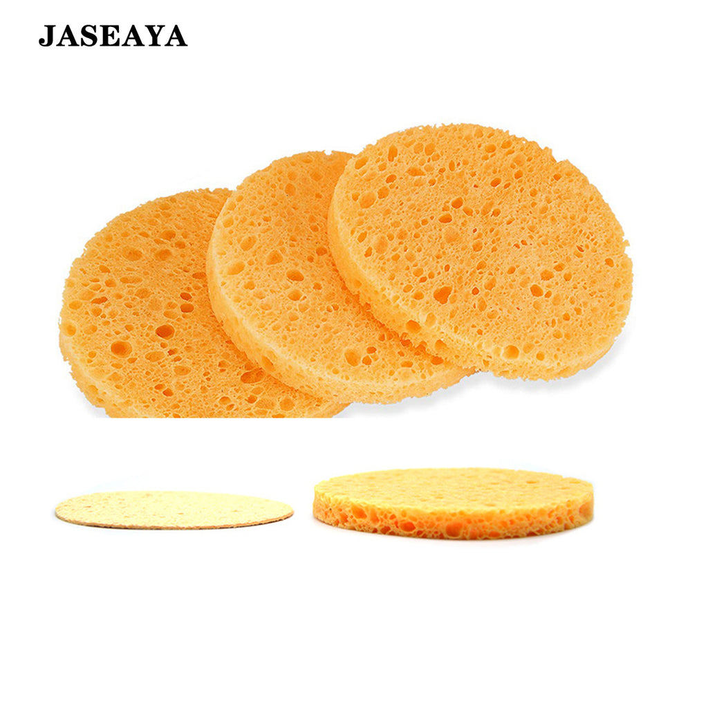 JASEAYA Natural compressed wood pulp cotton facial sponge for deep cleansing cellulose facial sponge