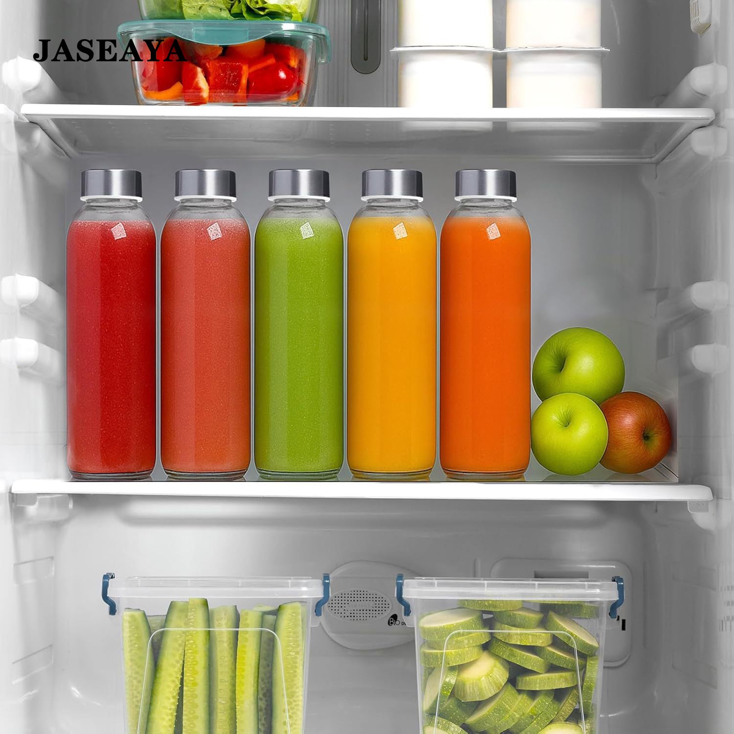 JASEAYA Beverage bottles, juice glass bottles