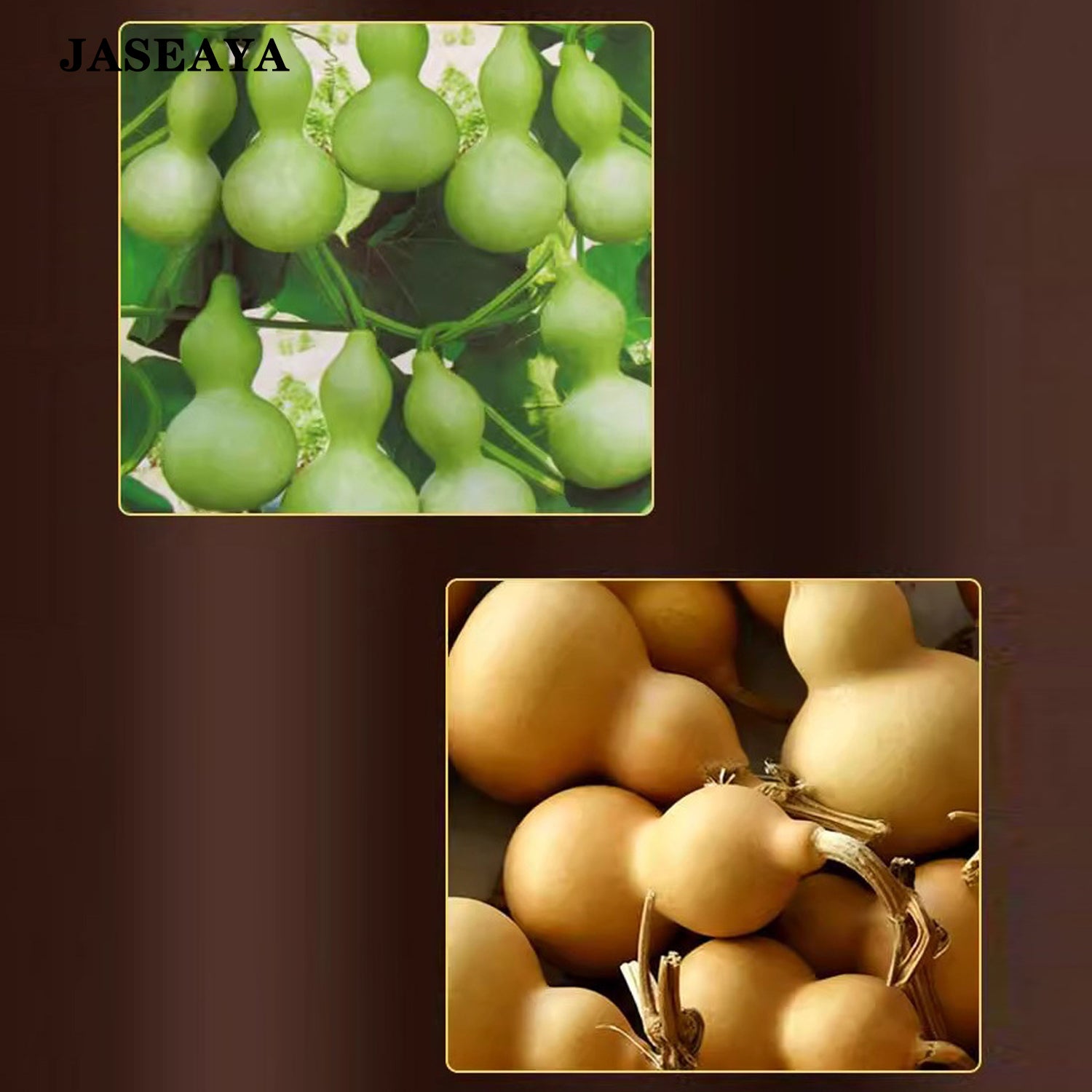 JASEAYA Natural Gourd Ornament, Chinese Knot Lucky Gourd Hanging Pendant