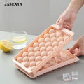 JASEAYA Round Ice Cube Tray with Lid, 33-Cavity Ice Ball Mold, Easy Release Sphere Ice Cube Maker