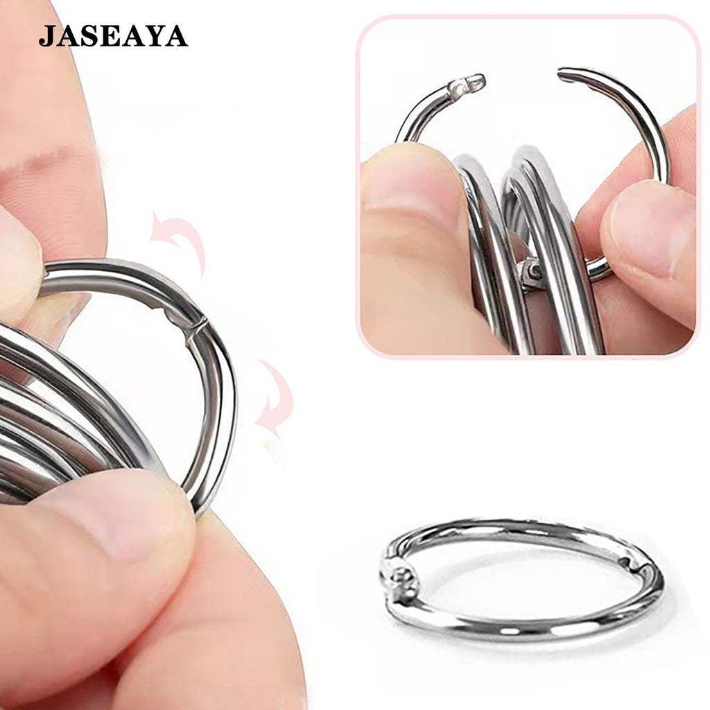 JASEAYA Stainless Steel Cookie Cutters Set of 5, Round Biscuit Cutters with Handles, Mousse Ring Baking Molds for Cookies, Pastry, Dough and Cakes