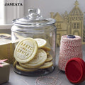 JASEAYA Glass Cookie Jar, Clear Airtight Food Storage Canister with Lid, Transparent Pantry Storage Jar for Cookies, Candy, Snacks and Dry Food