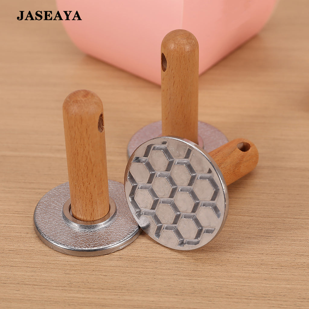 JASEAYA Cookie Stamp stamps 3 Pack, Aluminum Alloy Edge Cookie Press Molds, Heart Shape and Flower Pastry Cutters for Cookies, Cakes and Fondant