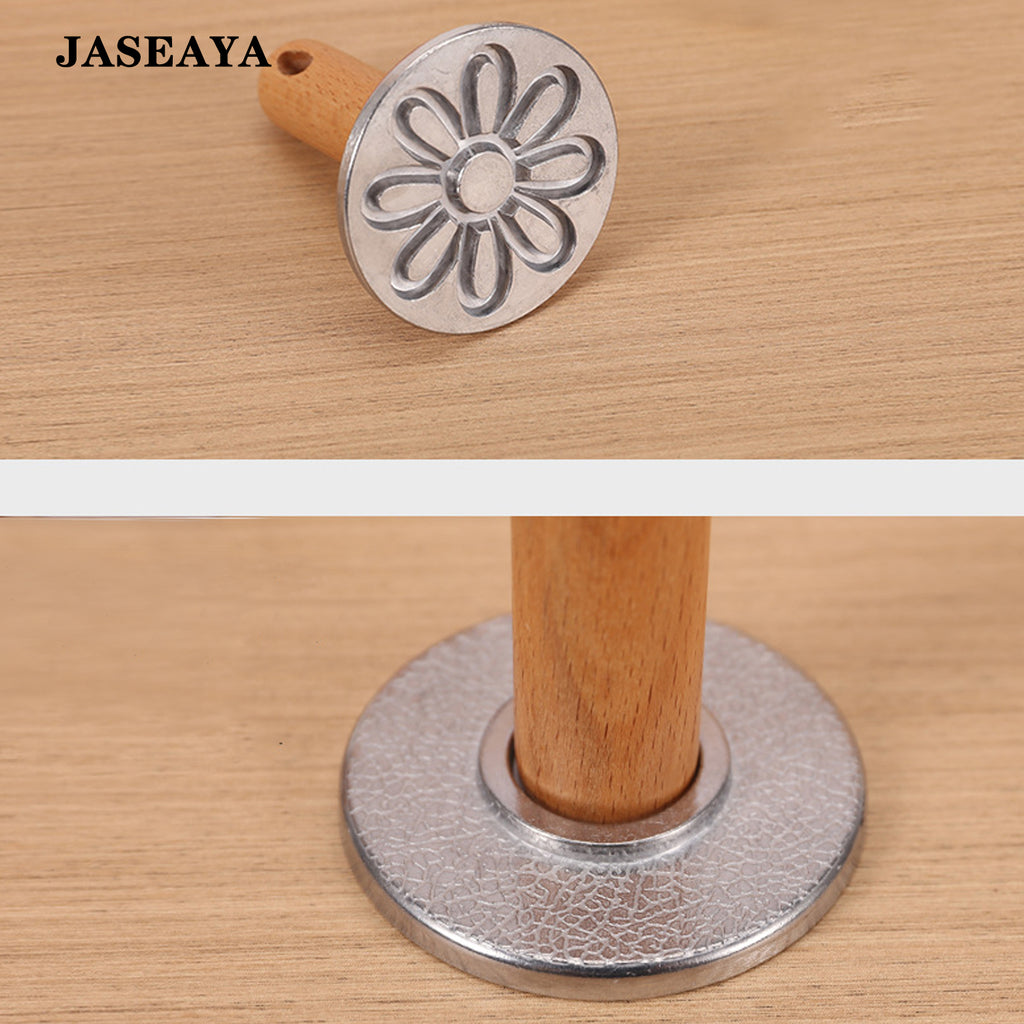 JASEAYA Cookie Stamp stamps 3 Pack, Aluminum Alloy Edge Cookie Press Molds, Heart Shape and Flower Pastry Cutters for Cookies, Cakes and Fondant