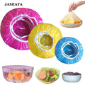 JASEAYA Elastic Food Covers 30 Pack, Reusable PE Plastic Bowl Covers, Stretch Food Storage Covers for Bowls, Plates, Fruits and Leftovers