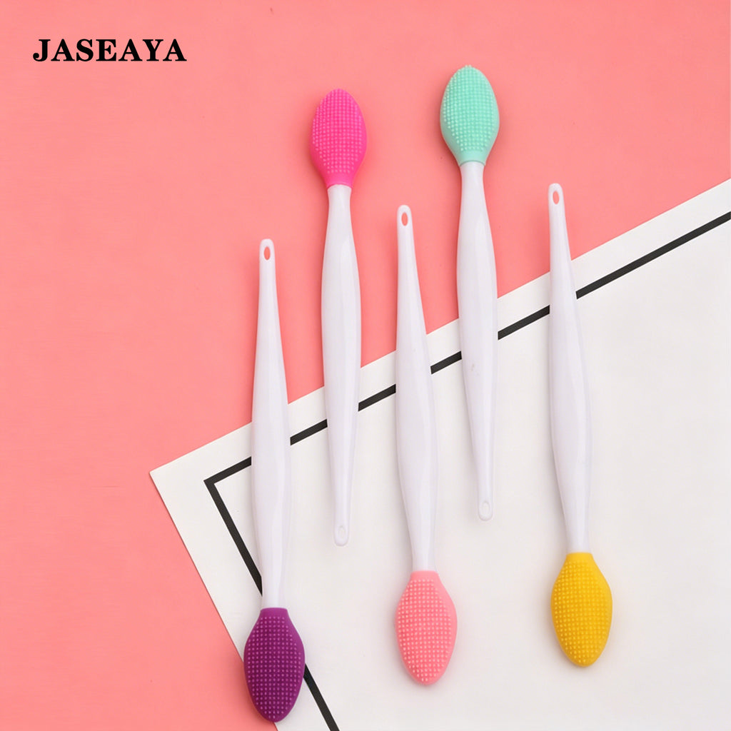 JASEAYA 48 Pack Lip Scrub Brush, Silicone Double Sided Lip Exfoliator Brush for Men Women Lip Lightening for Dark Lips - 6 Colors