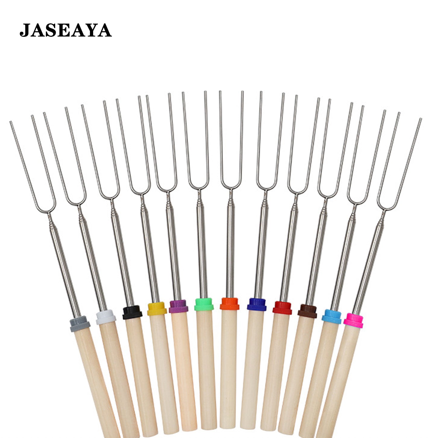 JASEAYA Stainless steel telescopic barbecue fork and hot dog fork