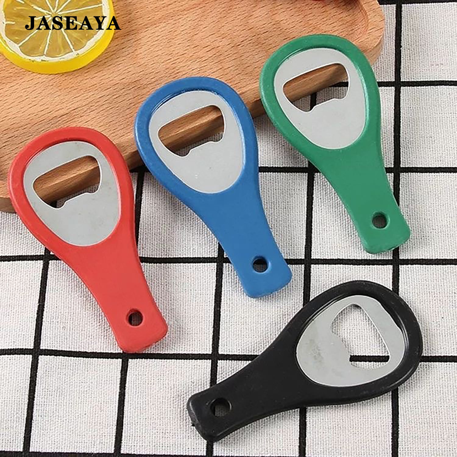 JASEAYA Magnetic Bottle Opener 4 Pack, Refrigerator Magnet Beer Bottle Opener, Creative Fridge Beverage Opener