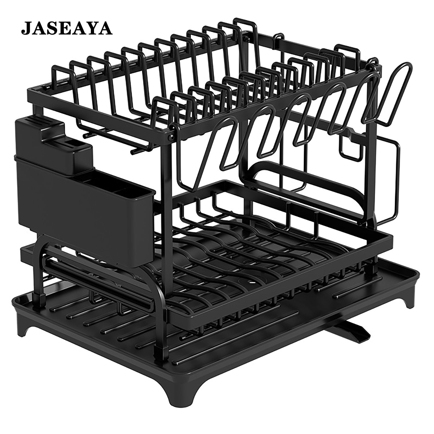 JASEAYA kitchen storage rack, dish rack, multi-functional household dish rack, chopsticks, knife, cutting board, and water cup organizer, available in two colors