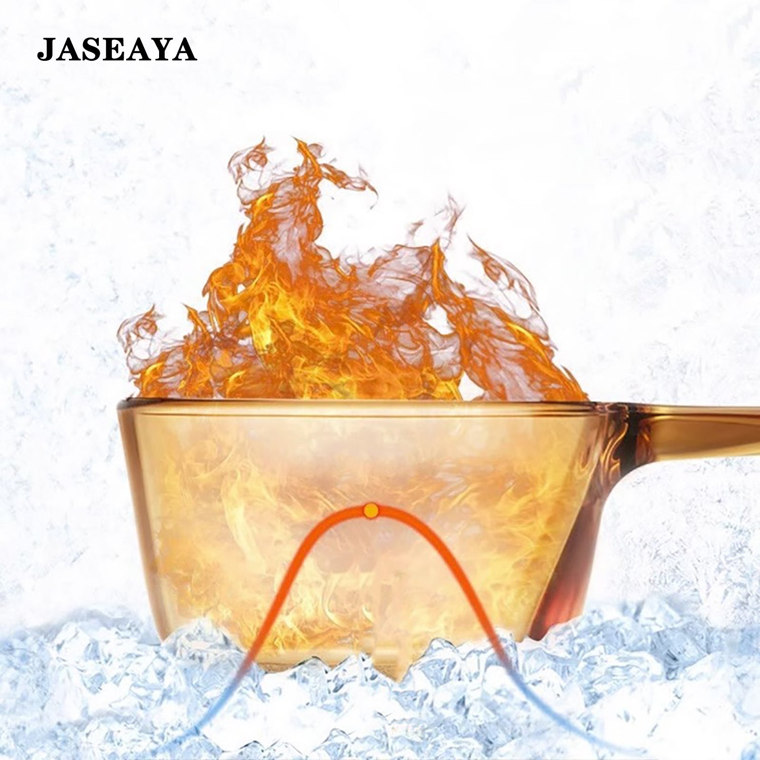 JASEAYA Cookware Glass, amber glass pot with lid, suitable for direct flame cooking of soup.