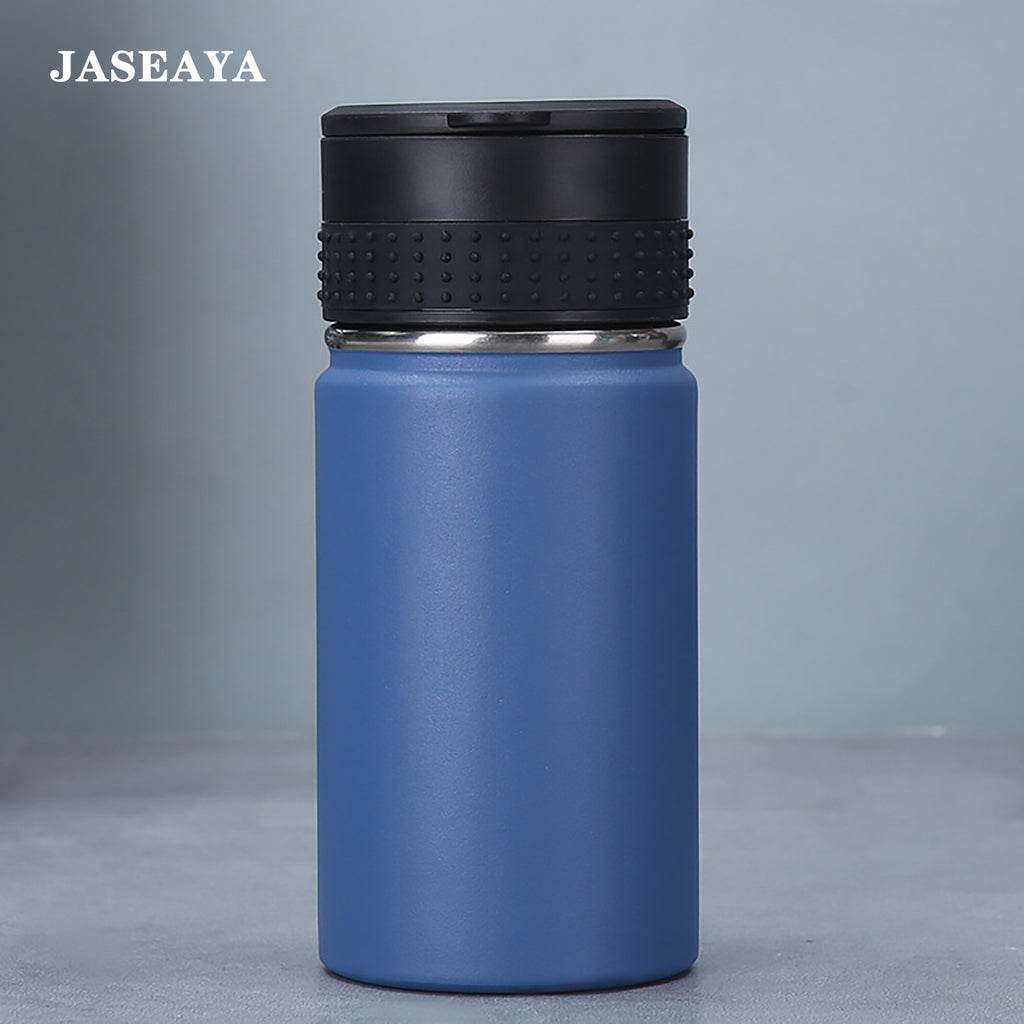 JASEAYA Thermal water bottle, made of stainless steel, with outdoor portable handle and cap, leak-proof, and can be refilled repeatedly