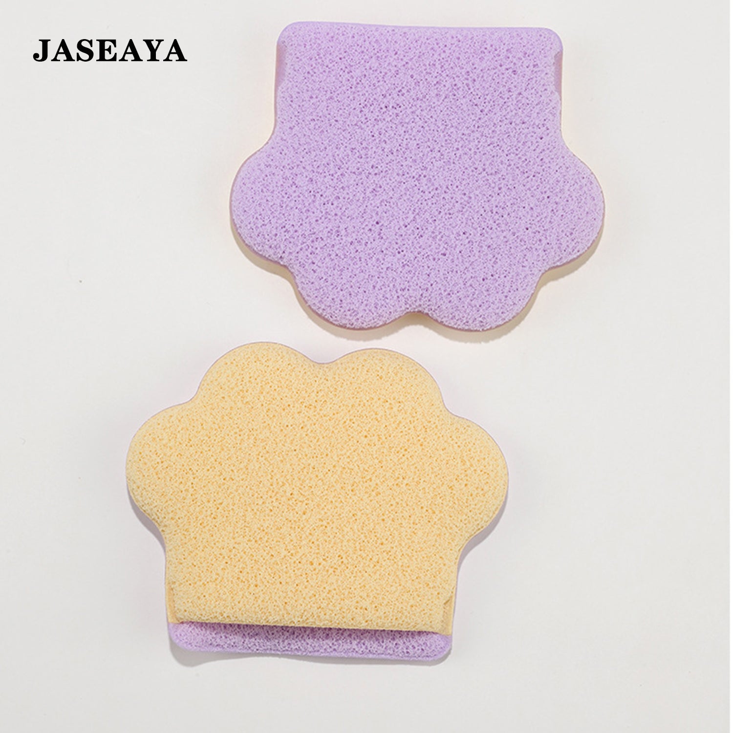 JASEAYA Gentle Facial Sponge -10 Pcs Set Face Clean Sponges Reusable Makeup Removal Pads Clean Deep Down Dirt & Makeup Using Only Water, Gentle Exfoliator Cleansing Puff,with Silicone Travel Bag