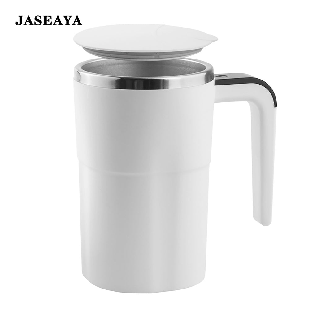 JASEAYA Automatic Stirring Mug, Electric Portable Coffee Mug, Rechargeable, Perfect for Coffee Lovers, 12.8oz White