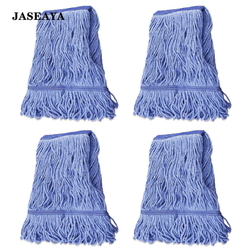 JASEAYA 2-pack of mop head replacements, heavy-duty cleaning mop heads, universal commercial replacement pack, blue cotton loop cord heads, suitable for general cleaning and floor cleaning