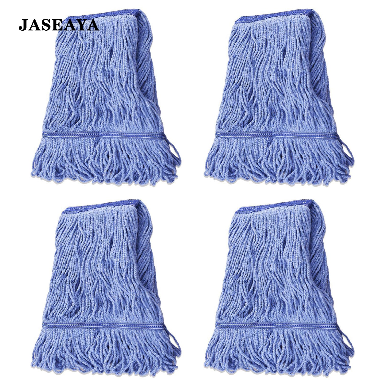 JASEAYA 2-pack of mop head replacements, heavy-duty cleaning mop heads, universal commercial replacement pack, blue cotton loop cord heads, suitable for general cleaning and floor cleaning
